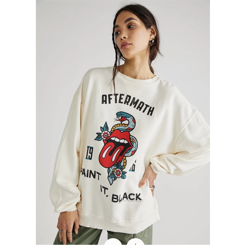 Free People Stones Over And Out Pullover Sweatshirt